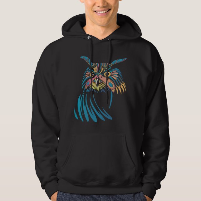 Ugglan Vacker Fågel Visdom 1 Hoodie (Framsida)