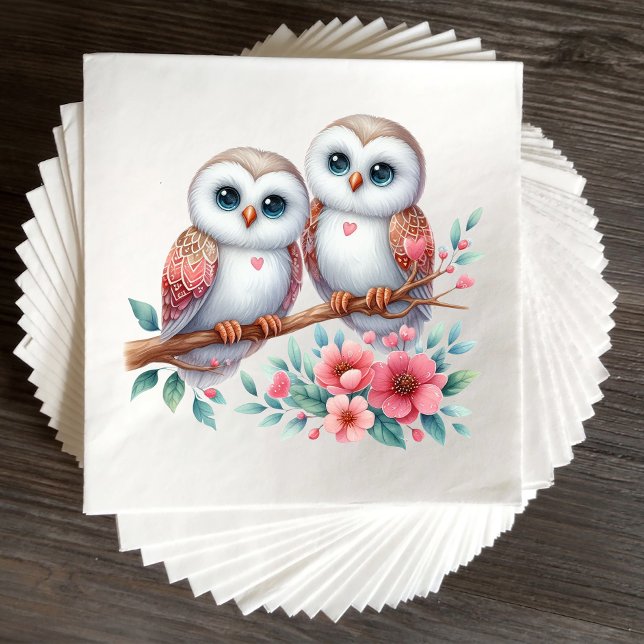 Ugglans Boho Rustika Lantliga Skogsbryllop Pappersservett (Skapare uppladdad)