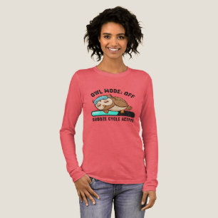 Ugglans Snooze-läge Av Rolig Sövning Långärmad Tri T Shirt