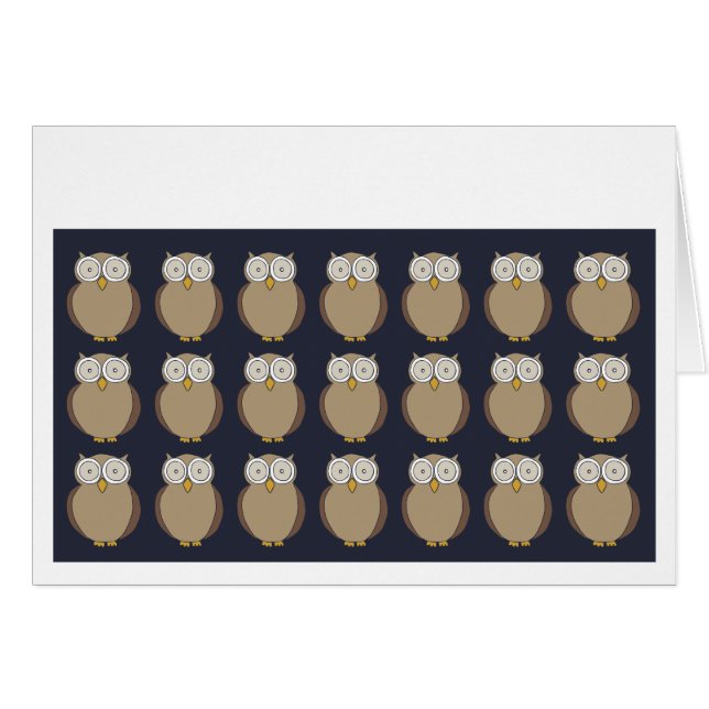 Ugglarepetition Hälsningskort (Framsidan Horizontal)