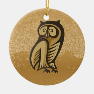 Ugglasymbolfärg Julgransprydnad Keramik