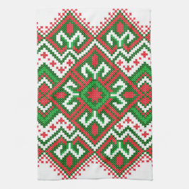 Ugglatt svettare mönster Festive-julhandduken Kökshandduk