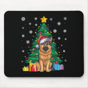 Ugglatt Sweater Julafton Träd Ljus German Shepherd Musmatta