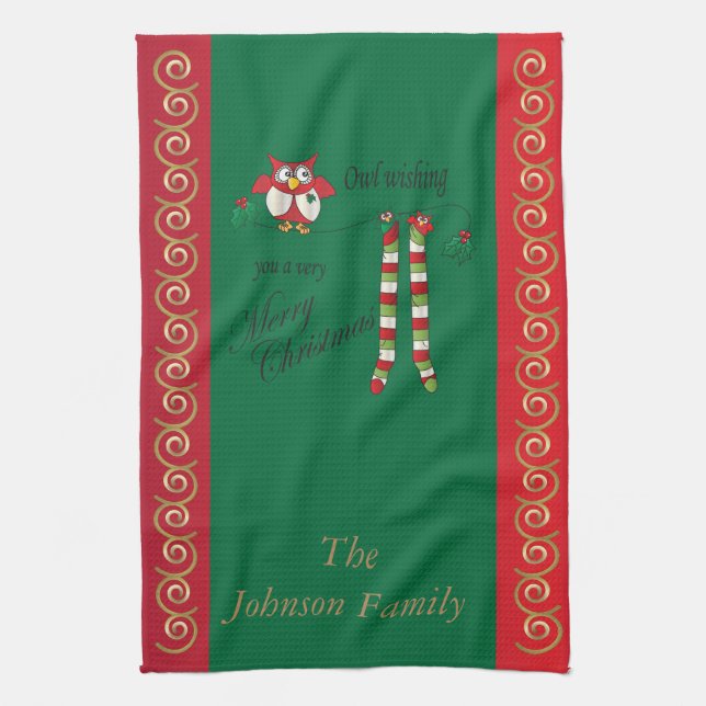 UgglaWish dig god jul Kökshandduk (Vertikal)