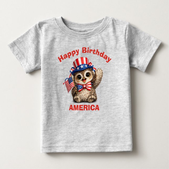 Uggle (4h) Patriotisk barnt-shirt T Shirt (Framsida)