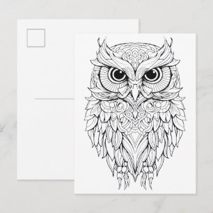 Uggle doodle ritning. vykort