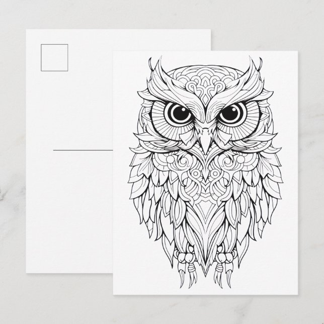Uggle doodle ritning.  vykort (Fram/baksida)