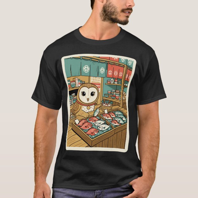 Uggle Fisk Marknad Kawaii T Shirt (Framsida)