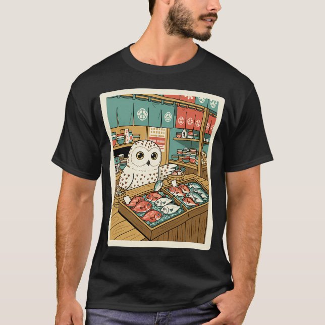 Uggle Fiskmarknad Illustration T Shirt (Framsida)
