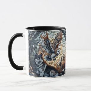 Uggle- och vargmosaik Natur Ai Konst Mugg