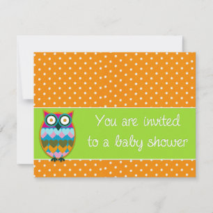 Uggle på prickig baby shower-inbjudan inbjudningar