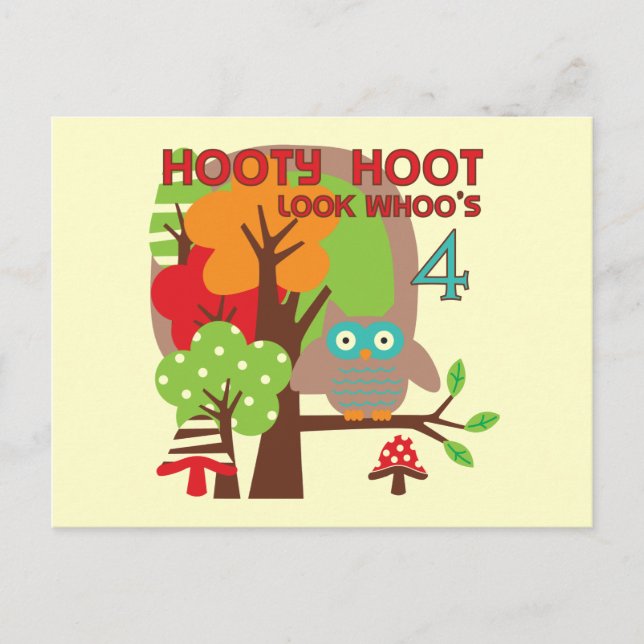 Uggle T-shirts och presenter för 4-årsdag Vykort (Framsida)