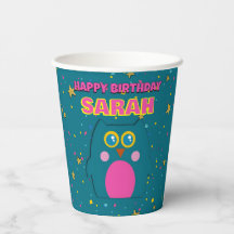 Uggle Teal Lila Pappersmugg Barnkalas