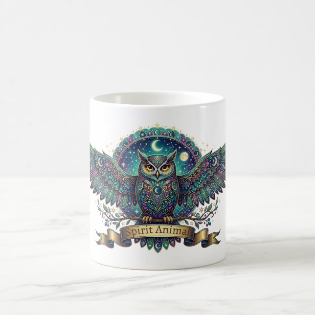 Uggleandlig djur Celestial Art Nouveau Kaffemugg (Center)