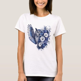 Uggleblommor PNG Akvarellblomma Fågeldesign T Shirt