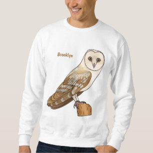 Ugglefågel tecknad illustration lång ärmad tröja