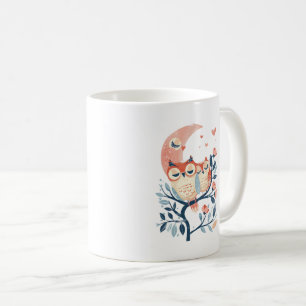 Ugglemamma och bebis älskar mors dag kaffemugg
