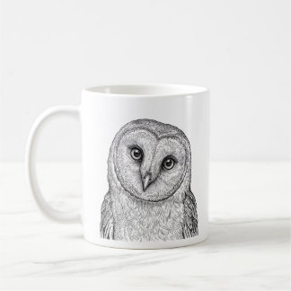 Ugglemuggar Vit Svart Konst Kaffe Kaffemugg