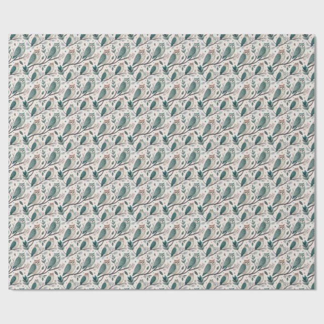 Ugglepappersark | Skogsdjur Presentinslag Presentpapper (Platt)