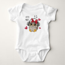 Ugglis Lyssna Musik Design Baby Bodysuit