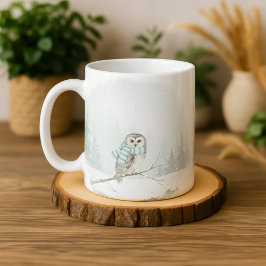 Ugglmugg Vattenfärg Vinter Julpresent Söt Fram Kaffemugg