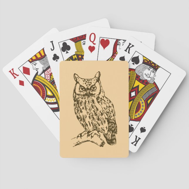 Ugglont Storhornad Persika Casinokort (Baksidan)