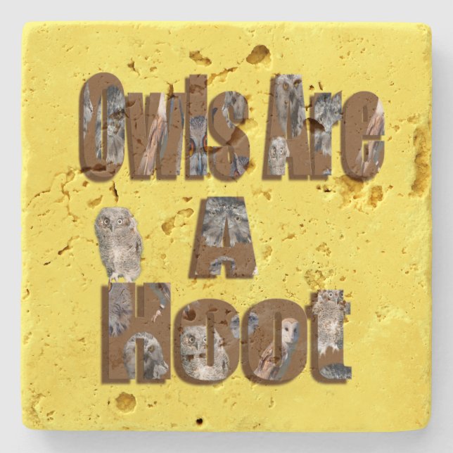 Ugglor är kul,    stenunderlägg (Framsidan)