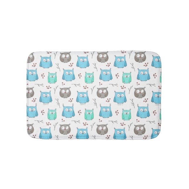 Ugglor & Grenar Mönster Bath Mat Badrumsmatta (Framsidan)