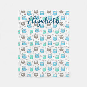 Ugglor & Grenar Mönster Flexibilitetsblad Fleecefilt