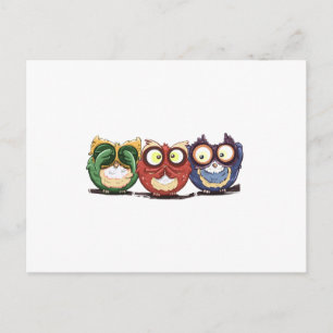 Ugglor Hoot, se tal utan ont Vykort