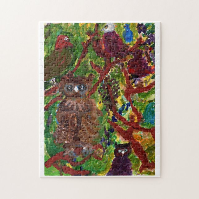 Ugglor i pussel för träd #2 (Vertikal)