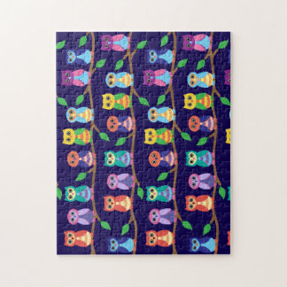 Ugglor i träd pussel