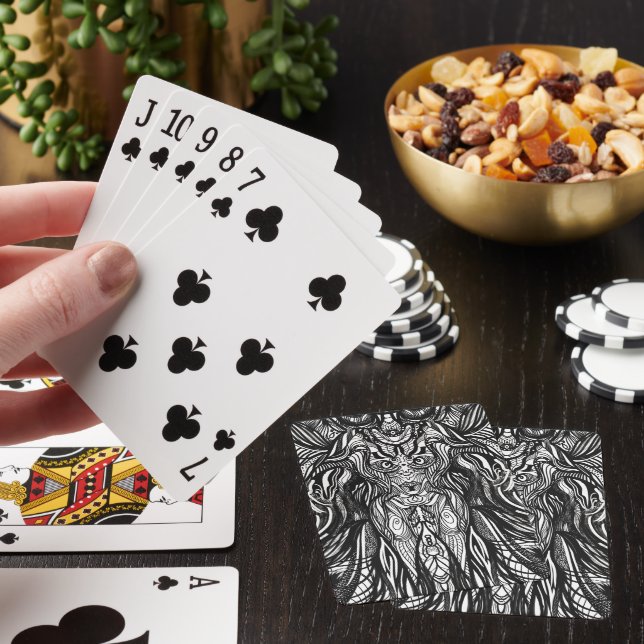 ugglor kvinnor illustration casinokort (På plats)