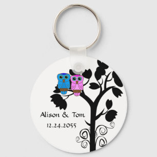 Ugglor - Love Bird Wedding Favors Nyckelring