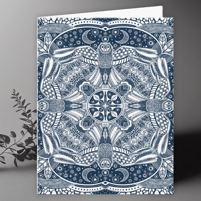 Ugglor Mandala Konst Blank Tack Kort (Skapare uppladdad)