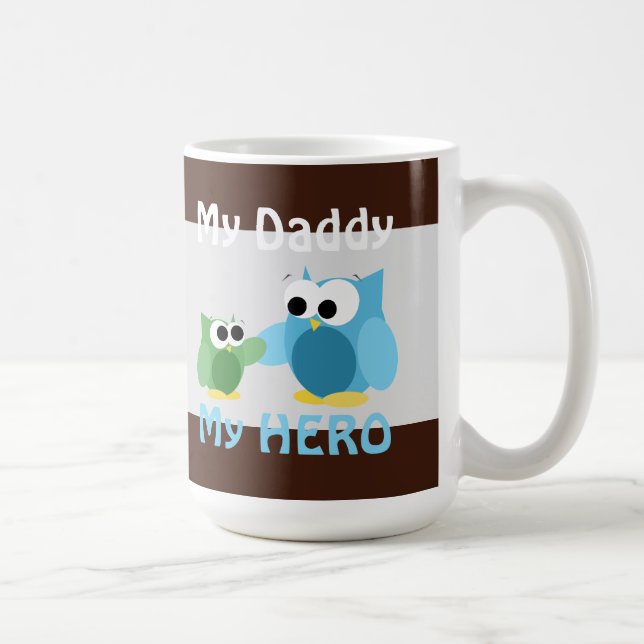 Ugglor - min pappa, min HJÄLTE - fars dagmugg Kaffemugg (Höger)