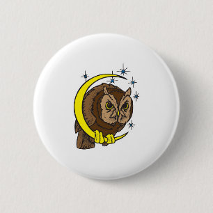 Ugglor och mån tatuering design knapp