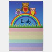 Ugglor och regnbågar som hjärta postar det,