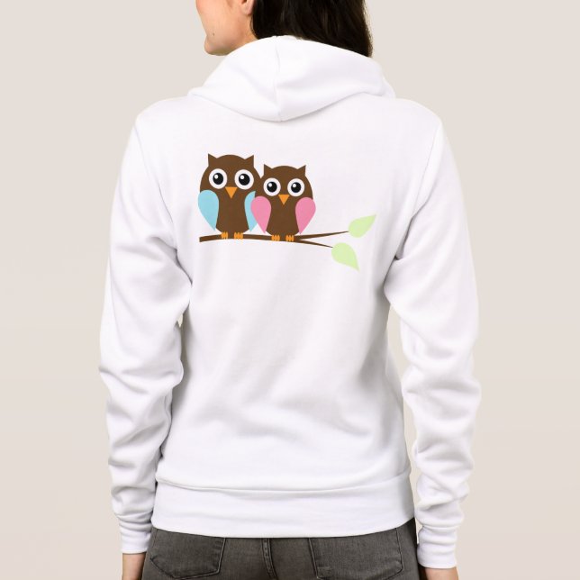 Ugglor på en gren tee shirt (Baksida)