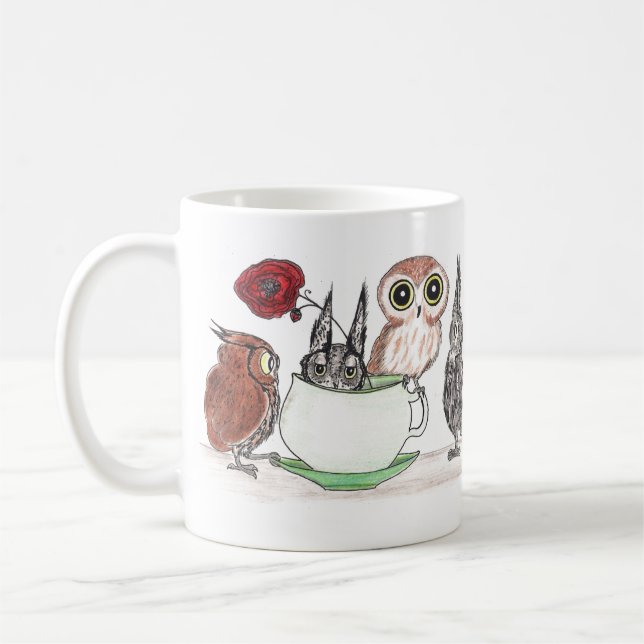 Ugglor på Teatime - mugg (Vänster)