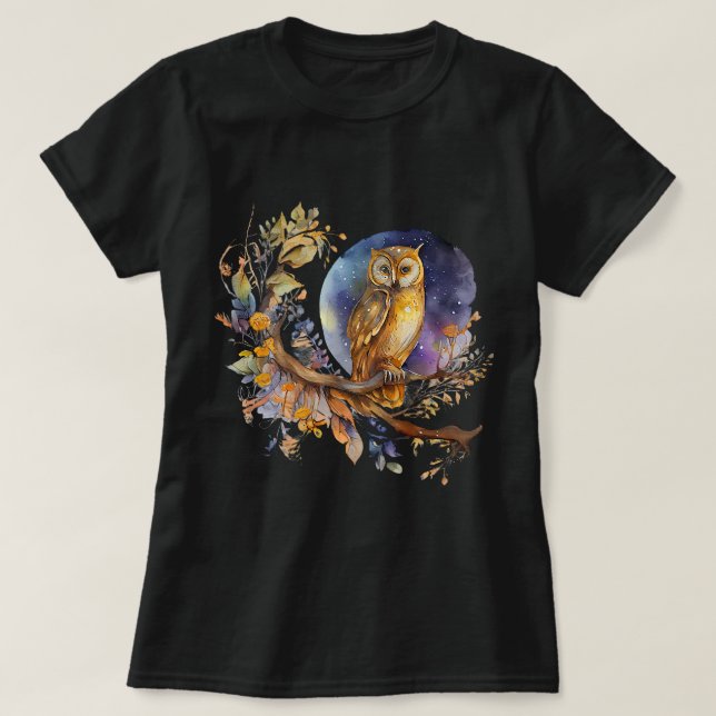 Ugglor Spirit Animal Uggla Älskare White Uggla Bir T Shirt (Design framsida)
