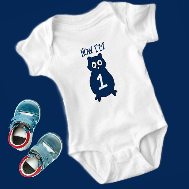 Uggltema Födelsedag Ett år gammal T Shirt (Skapare uppladdad)