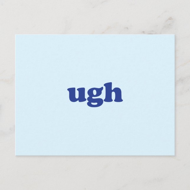 "ugh" blå, ljusblå postkort vykort (Framsida)