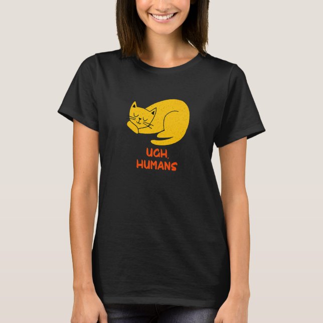 Ugh Humans Cat  Introvert Kitten Antisocial Cat Mo T Shirt (Framsida)