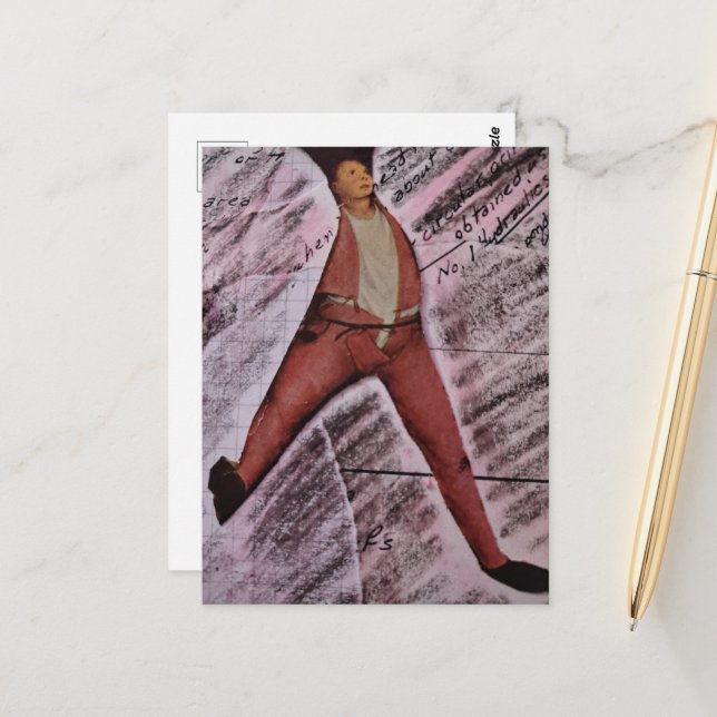 Ugh MAth Mixed Media Collage Vykort (Fram/Back In Situ)