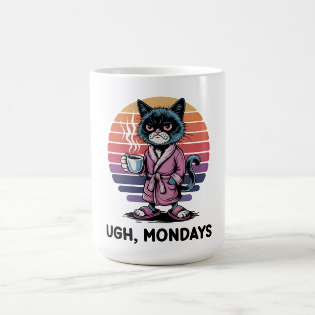Ugh Mondays Funny Cat Coffee Lovers Employees Kaffemugg (Center)