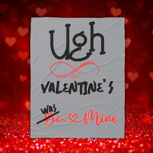 Ugh Valentine's - var min på grått | Fleecefilt (Skapare uppladdad)