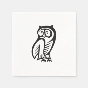 Ugla Symbol Svart Pappersservett
