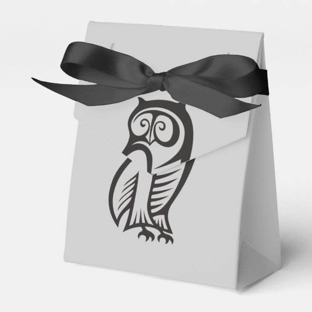 Ugla Symbol Svart Presentaskar (Framsidan Sidan)