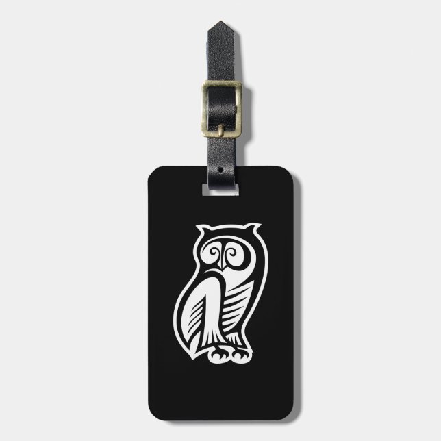 Ugla Symbol Vit Bagagebricka (Vertikal Framsida)